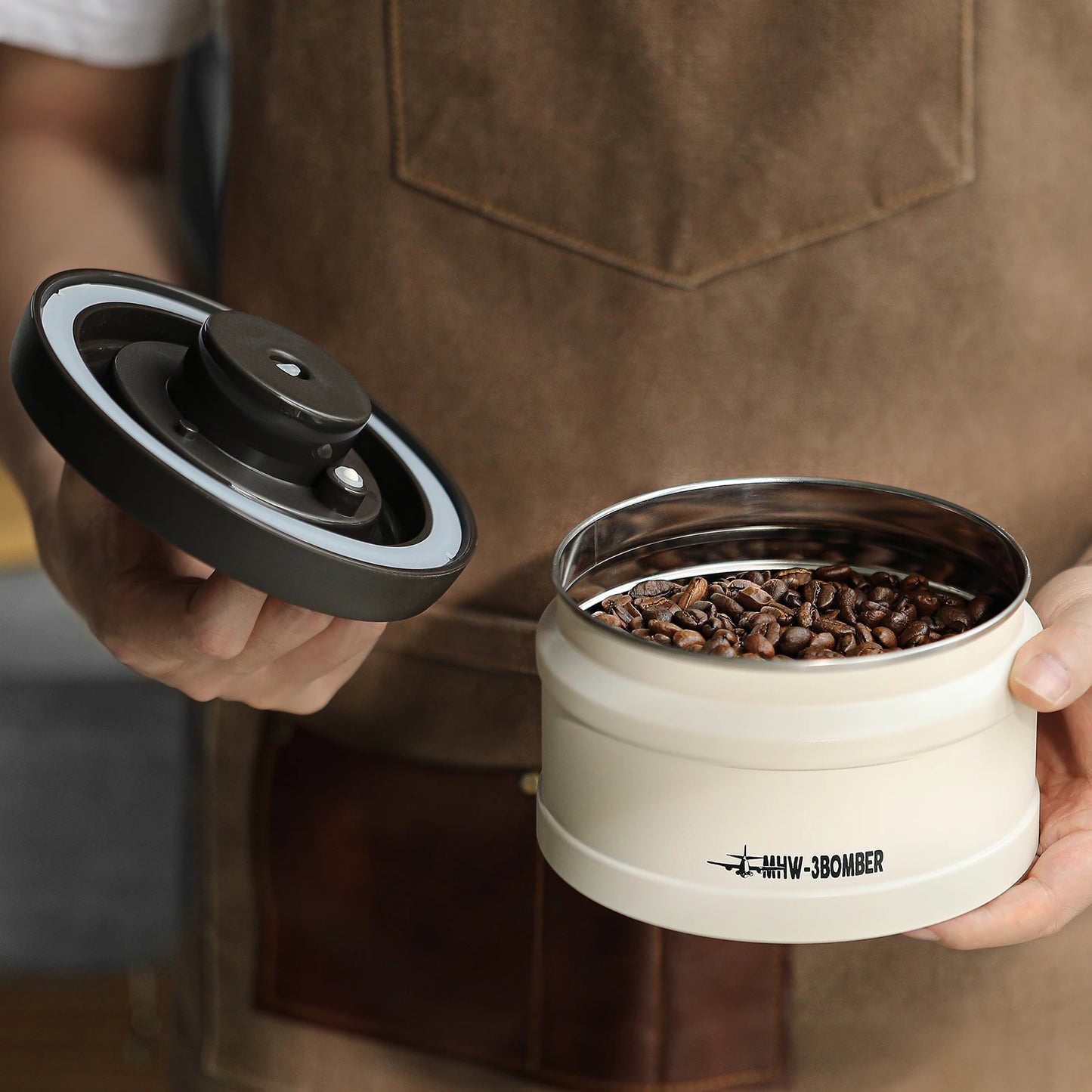 Manual Vacuum Airtight Coffee Bean Storage Canister