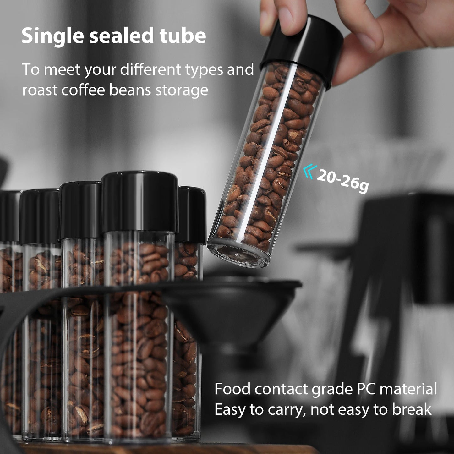 Single Dose Coffee Bean Storage Tubes