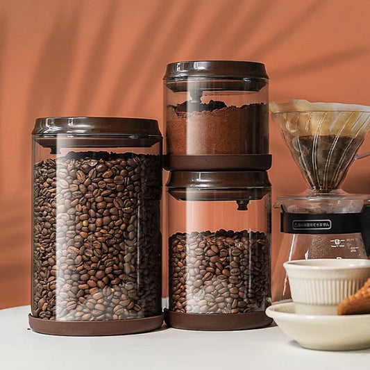 Glass Coffee Bean Storage Canister with Airtight Lid