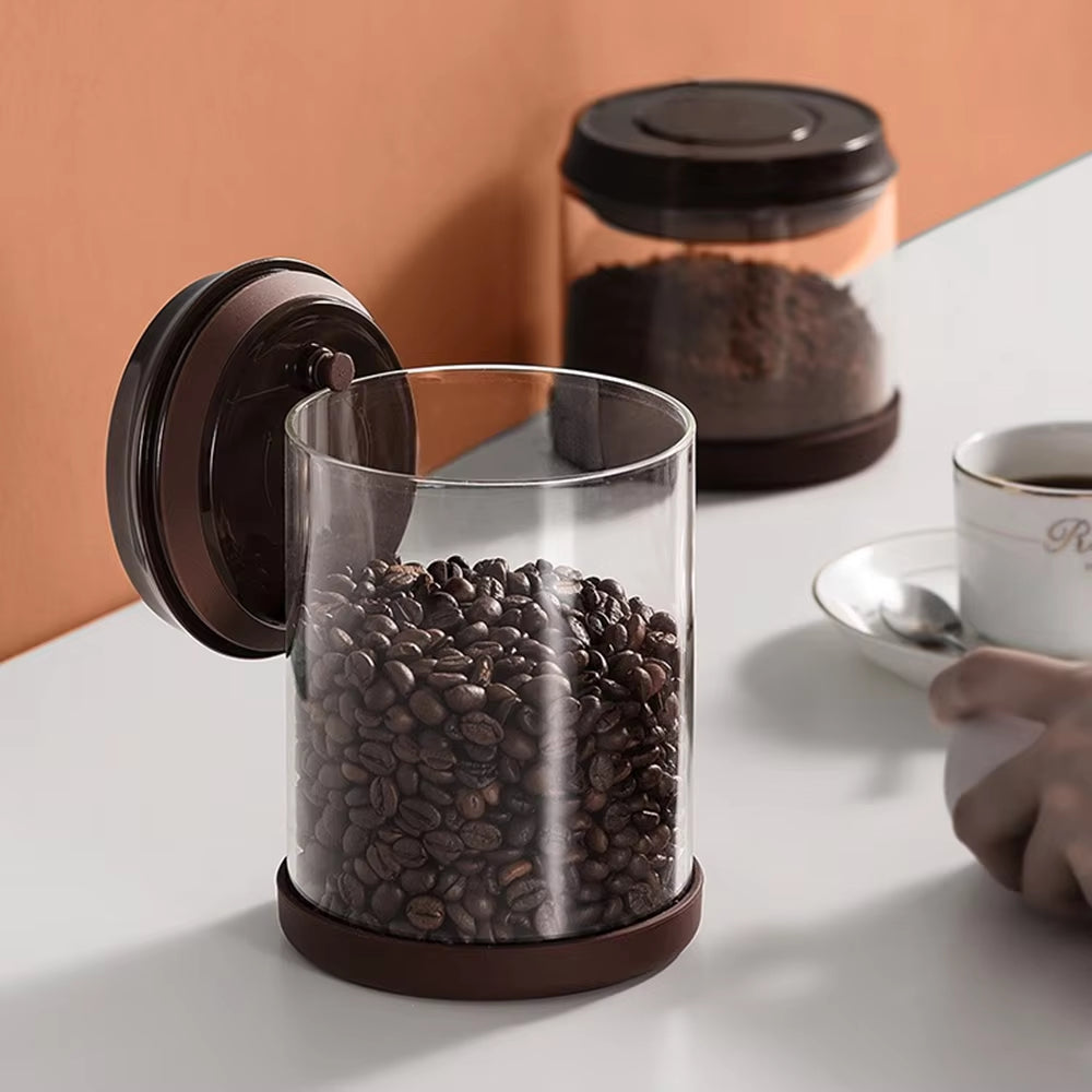 Glass Coffee Bean Storage Canister with Airtight Lid