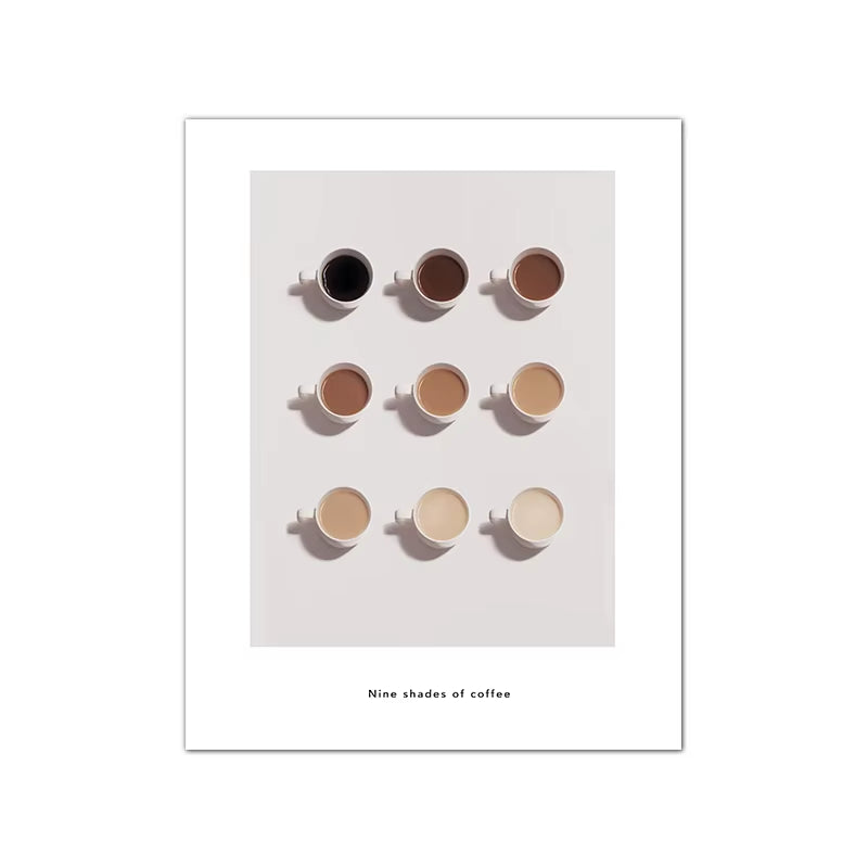 9 Shades of Coffee Wall Print