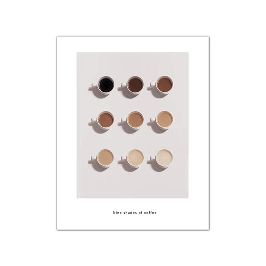 9 Shades of Coffee Wall Print