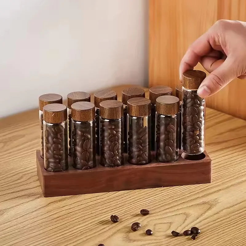 Single Dose Coffee Bean Storage Tubes & Display Rack