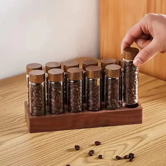 Single Dose Coffee Bean Storage Tubes & Display Rack