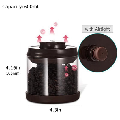 Glass Coffee Bean Storage Canister with Airtight Lid